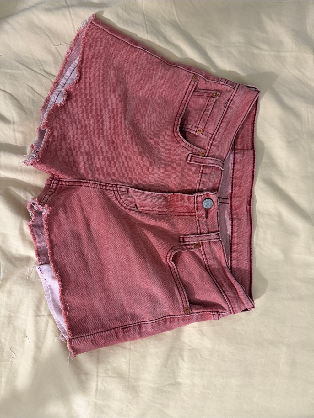 Levi's Pink Cutoff Denim Shorts